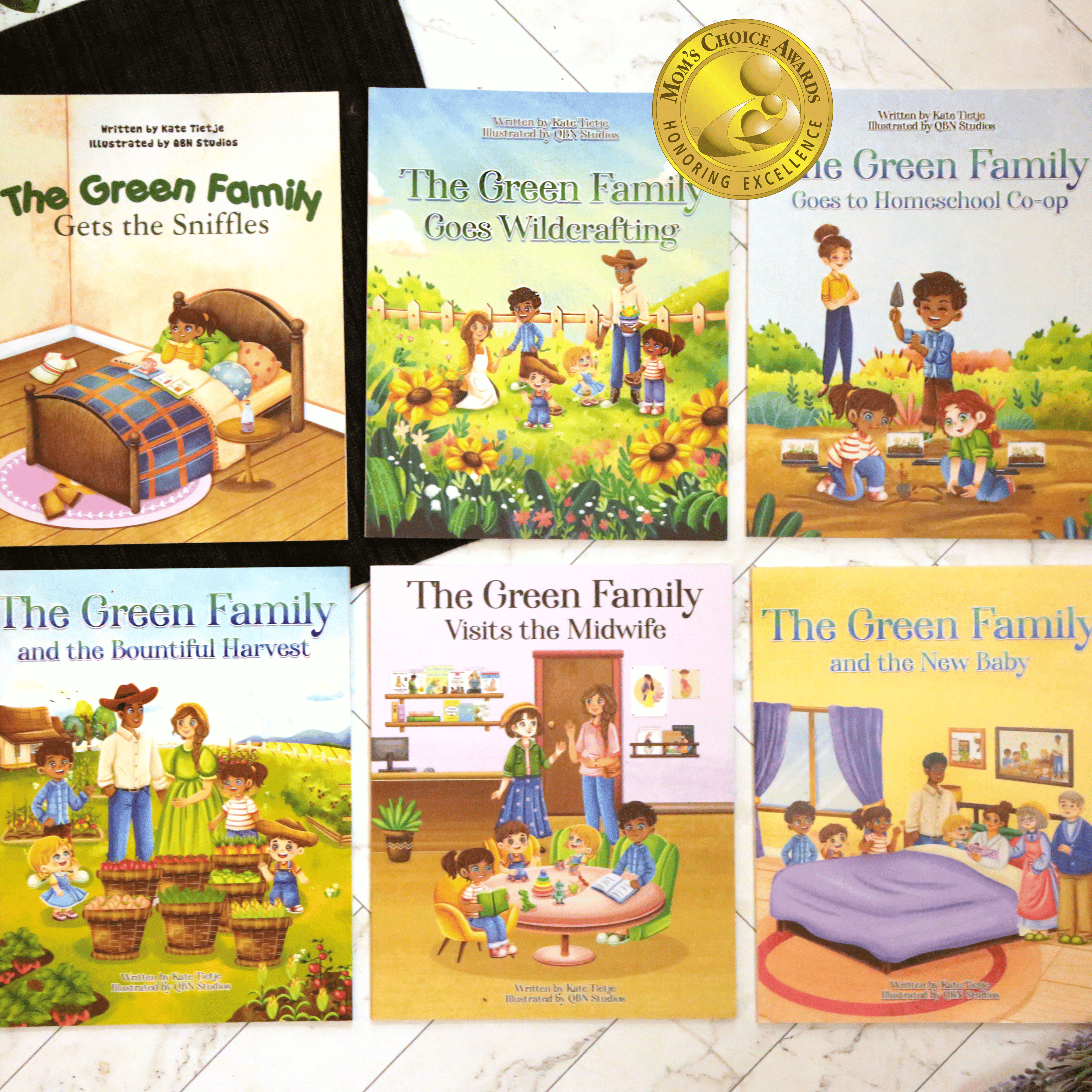 The Green Family Book Series collection showing all titles with award seals