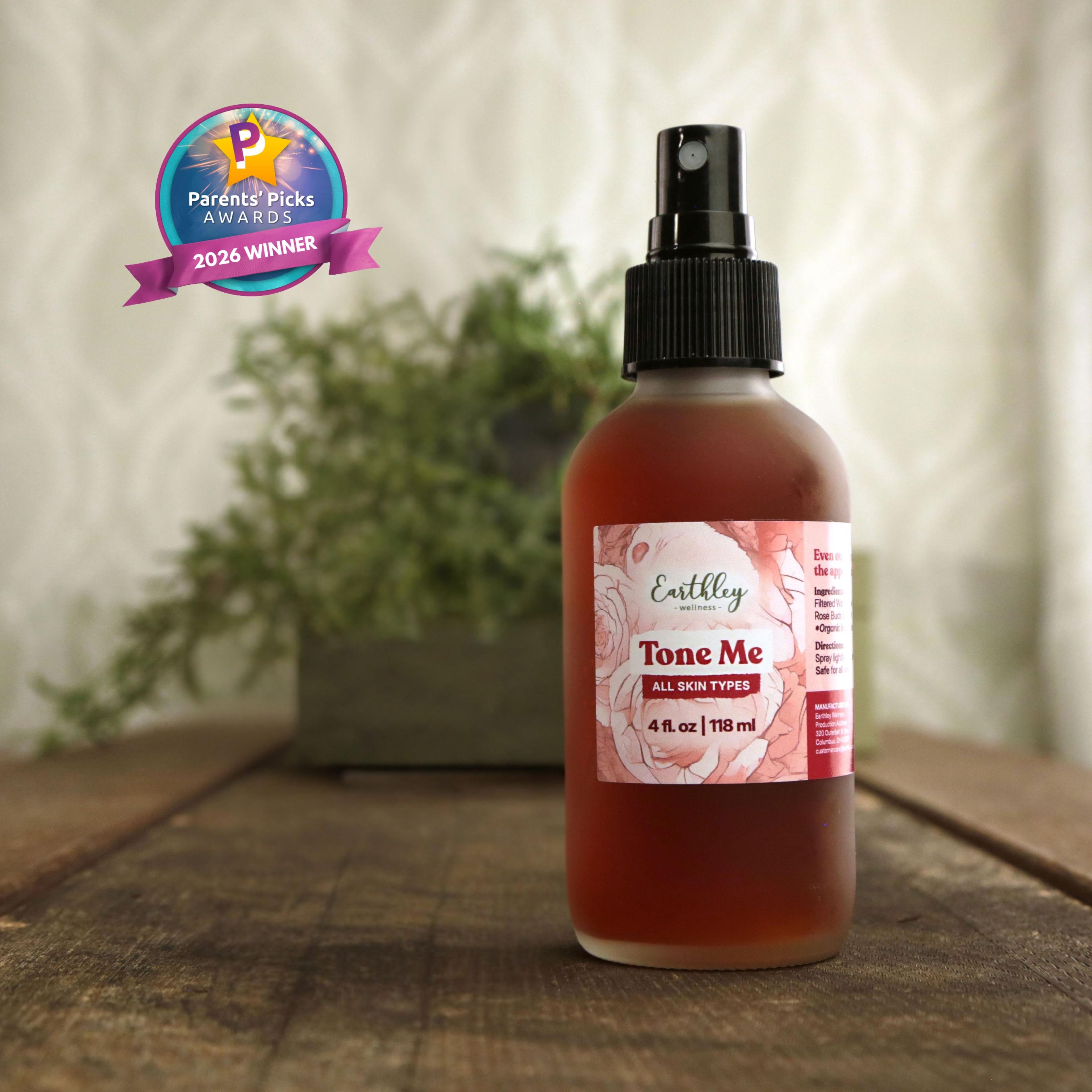 Earthley Wellness Tone Me facial toner spray, 4 fl oz, Parents' Picks 2026 Winner